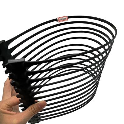 Низкая чёрная 220kN PP HDPE одноосевая геосеть для поддерживающих стен и дорожных арматур 50м