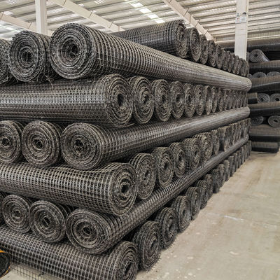 Geogrid Mesh Биаксиальная PP Пластиковая геогрид для дорожного укрепления Mesh Размер 25,4 * 25,4 мм
